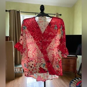Floral Red Women's Top